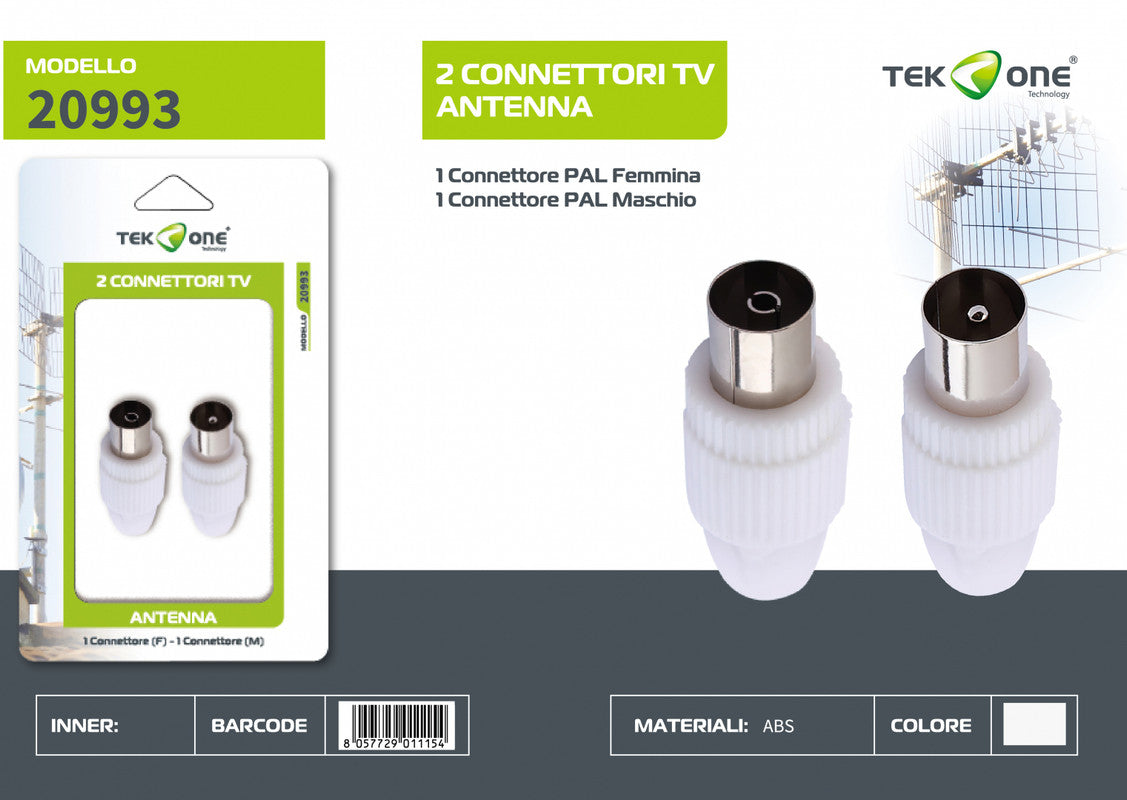 2 CONNETTORI PAL 1F 1M