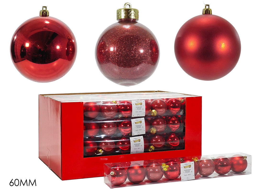 SET 8 PALLE 60 MM ROSSE MIX