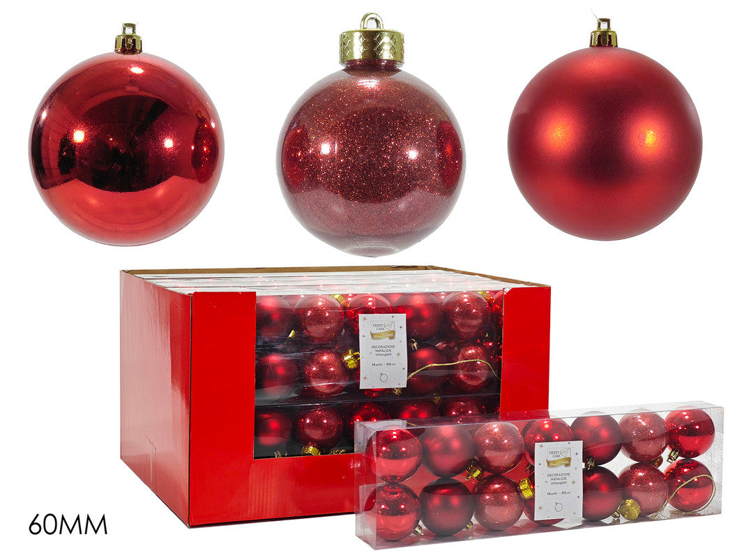 SET 14 PALLE 60MM ROSSE MIX