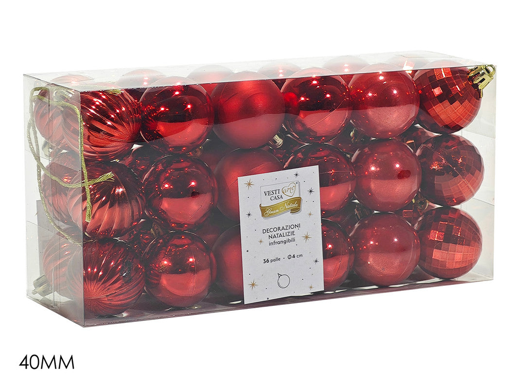 SET 36 PALLE 40MM ROSSE MIX
