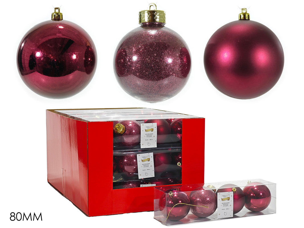 SET 4 PALLE 80 MM BORDEAUX MIX