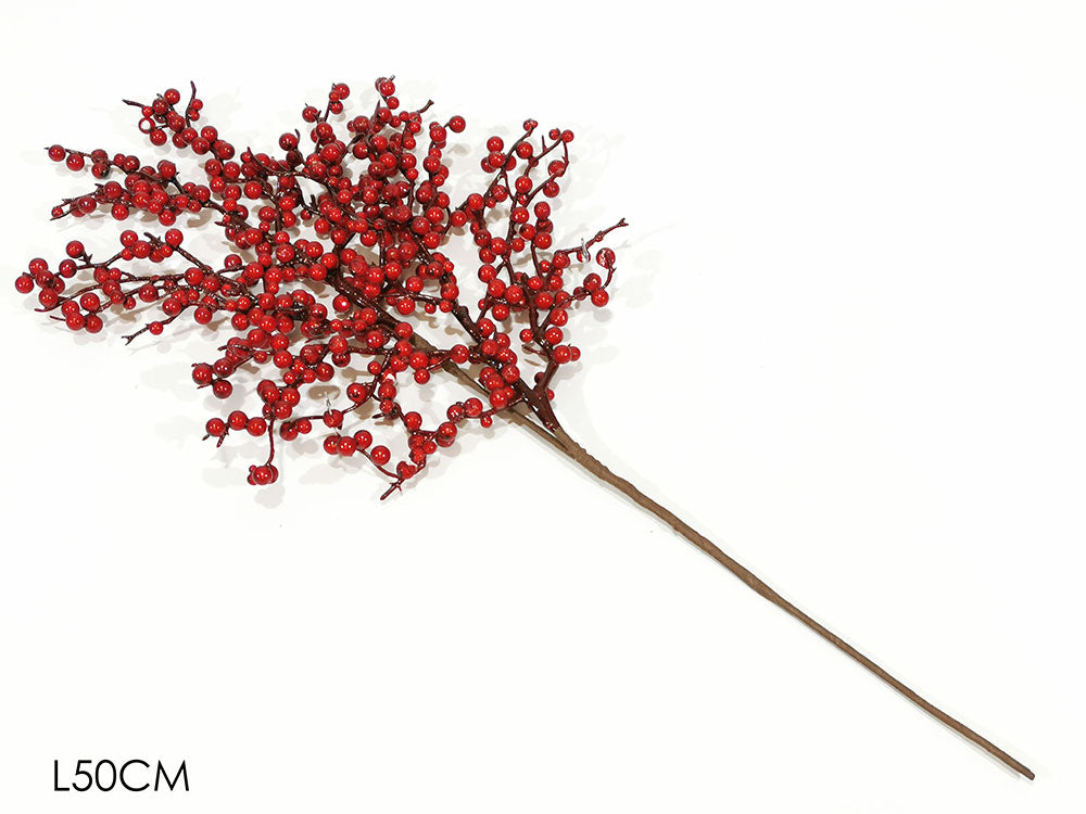 RAMO 50CM C/BACCHE ROSSE