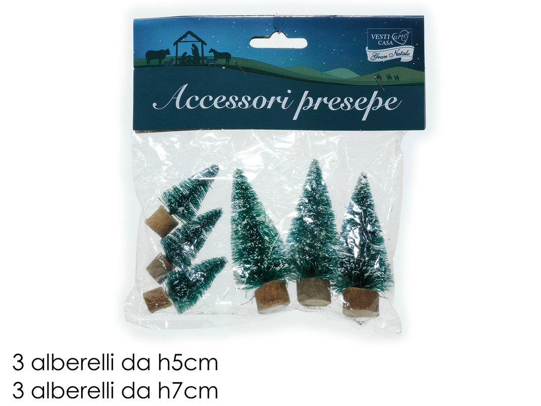 SET 6 ALBERELLI VERDI C/NEVE