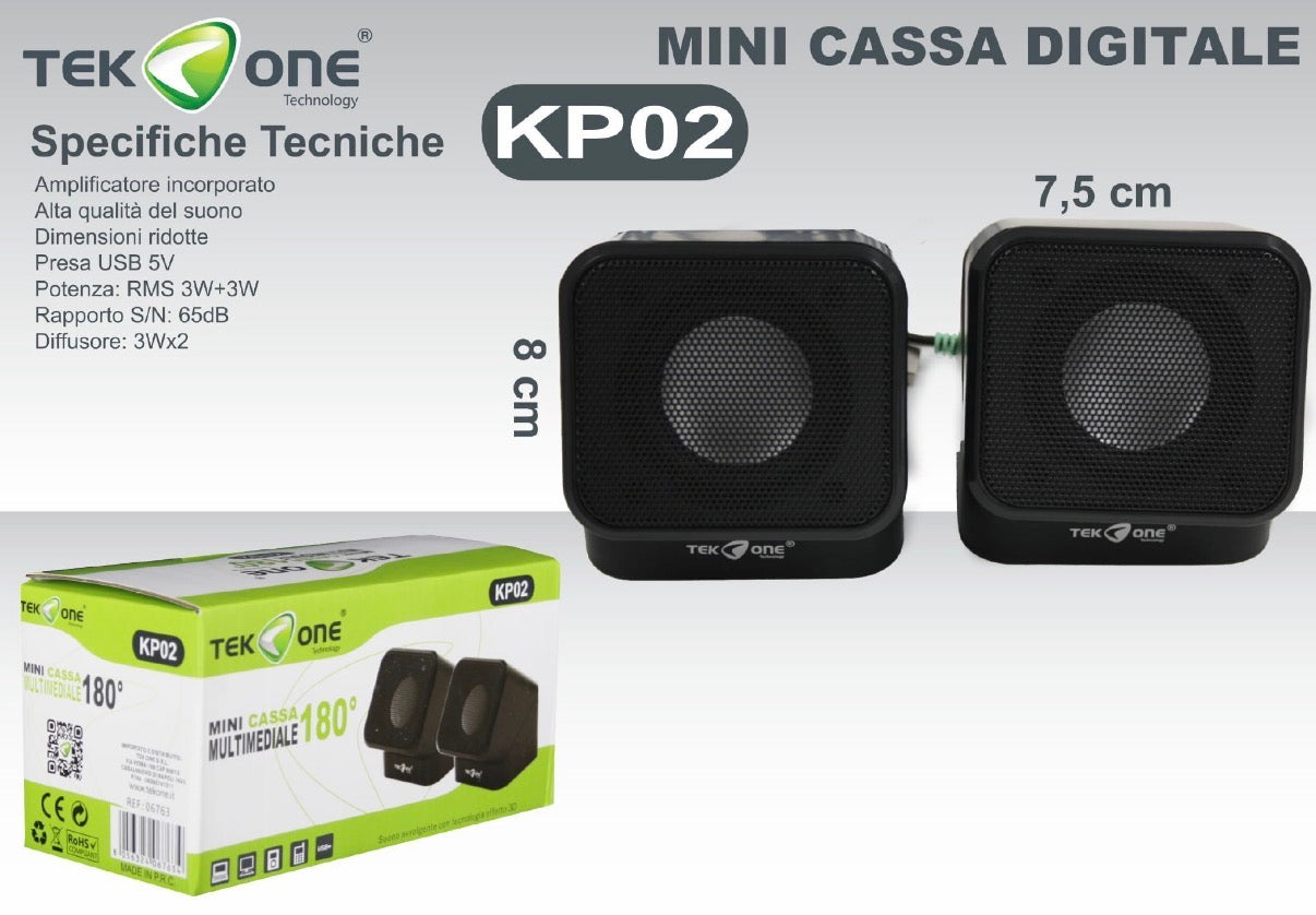 Tekone Mini cassa digitale KP02 (Nero)