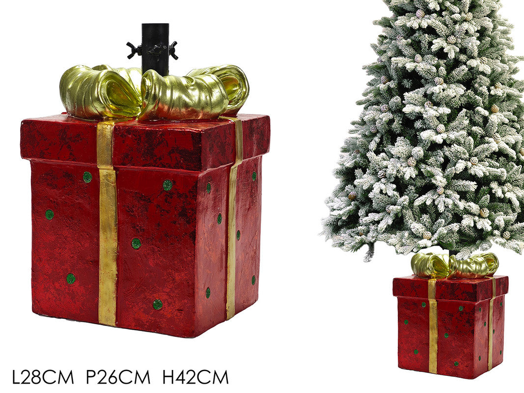 BASE ALBERO PACCO REGALO 28X42CM ROSSO
