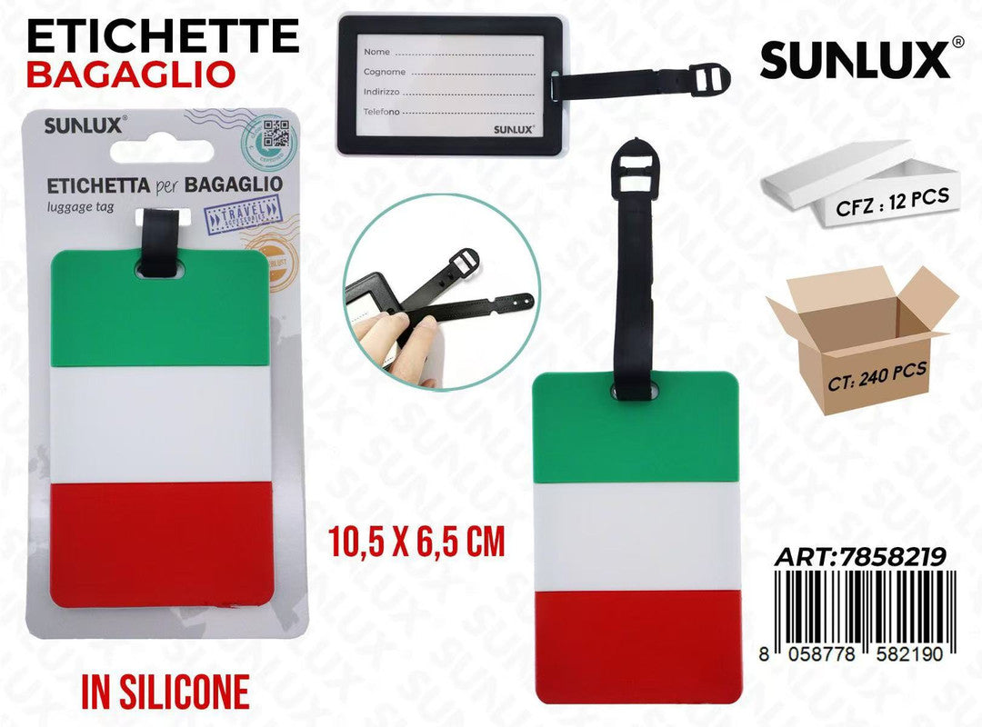 ETICHETTA BAGAGLIO IN SILIC. 10.5*6.5CM