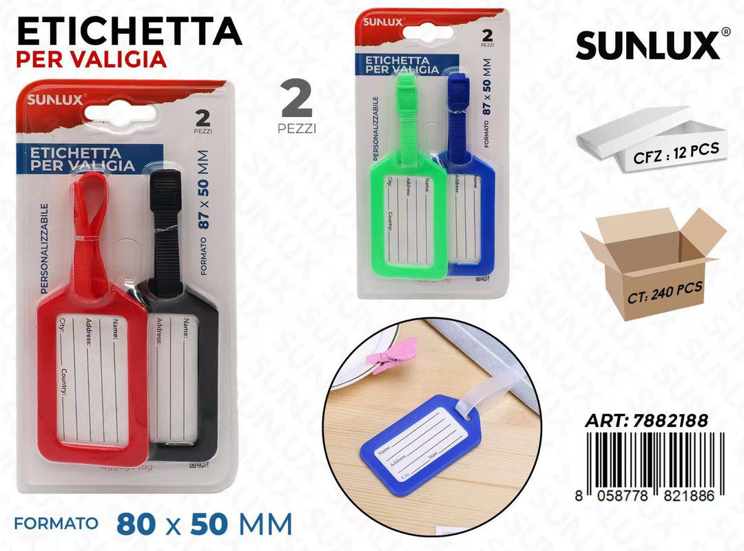 ETICHETTE PER VALIGIA ASS. 80*50MM 2PCS