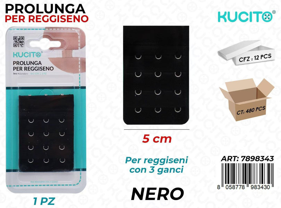 PROLUNGA REGGISENO NERO 3G. 5CM