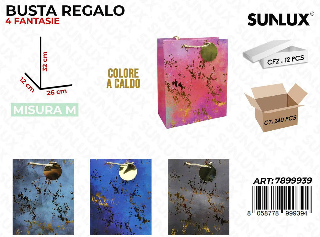 BUSTE REGALO ASS. COL. CALDO 26*32*12CM