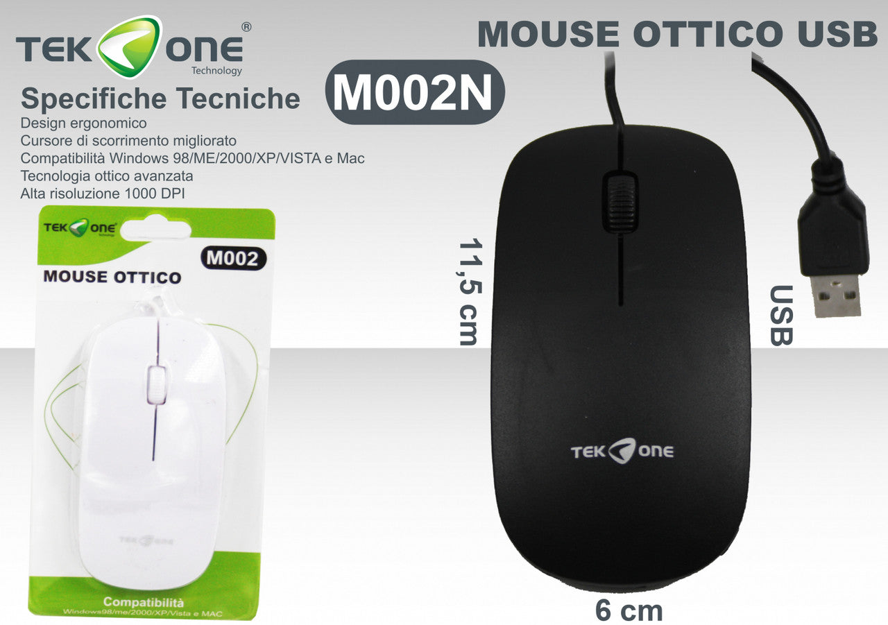 MOUSE OTTICO M002 NERO