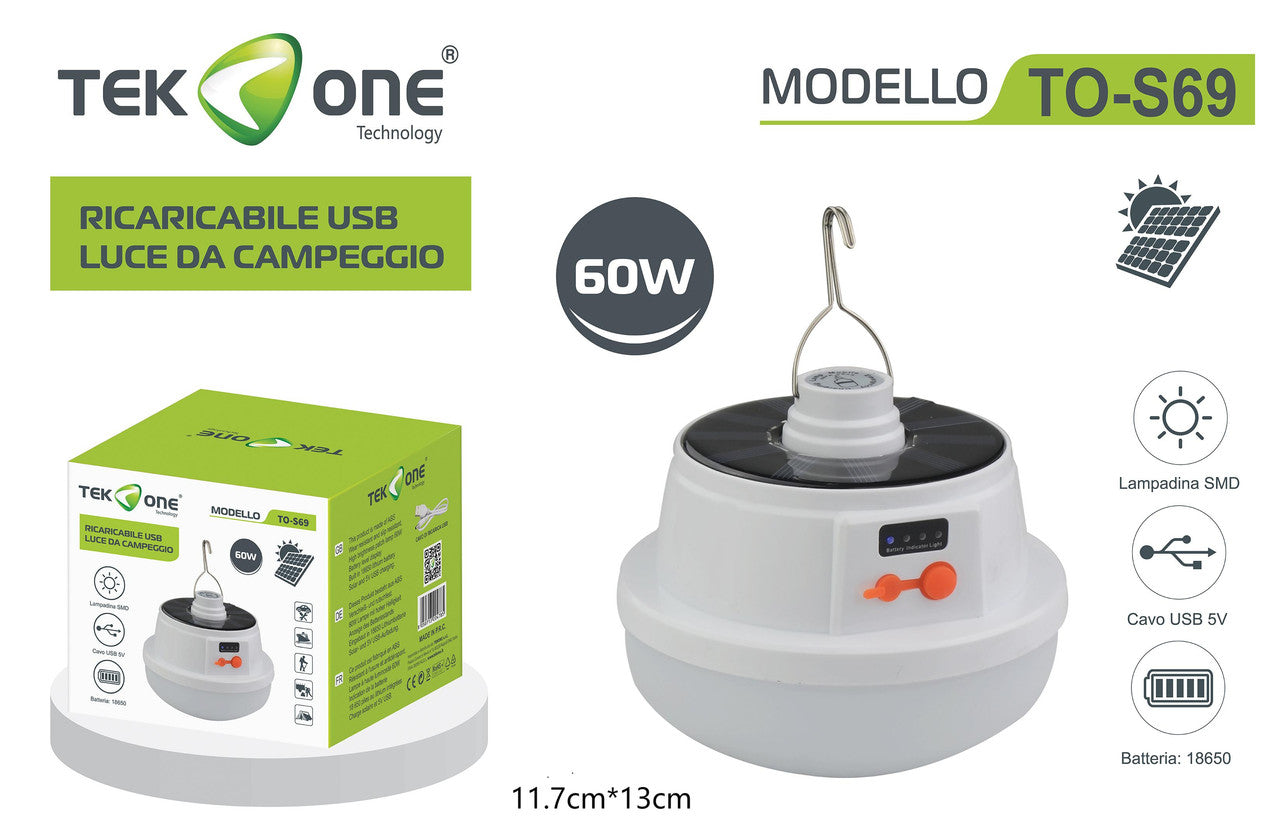 LUCE DA CAMPEGGIO RICARICABILE USB
