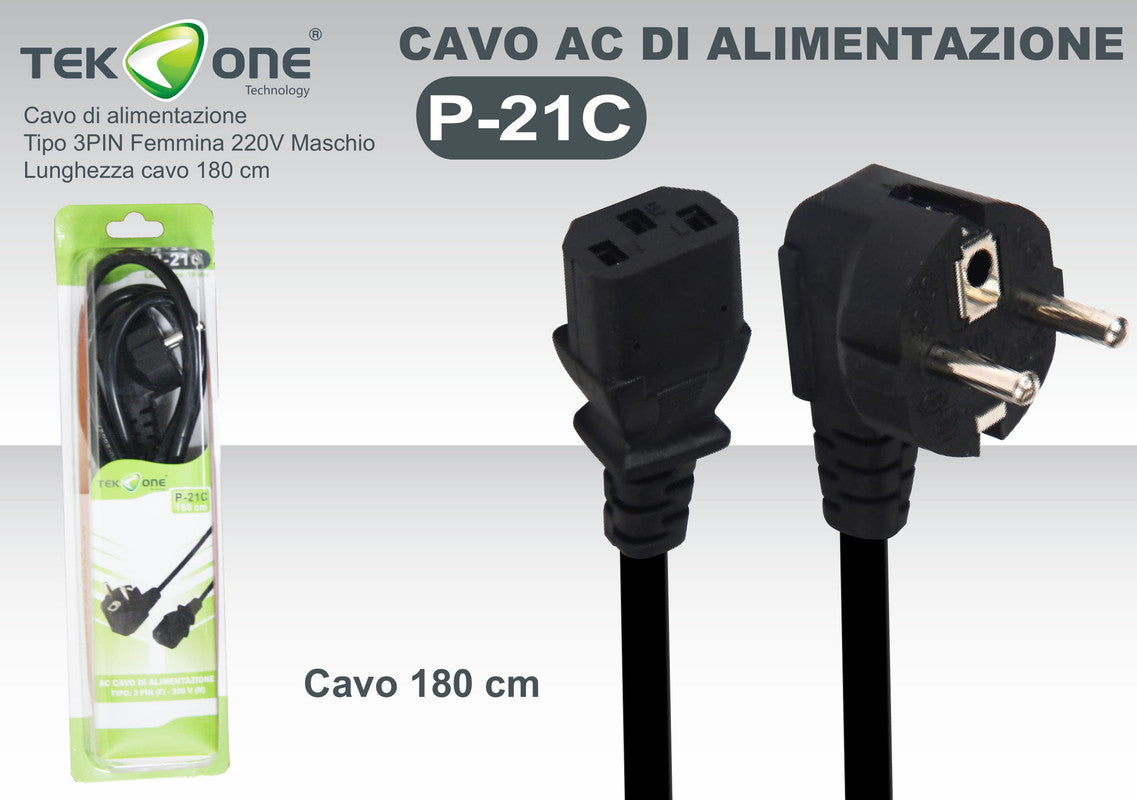 CAVO ALIMENTAZIONE TRE PIN 220V