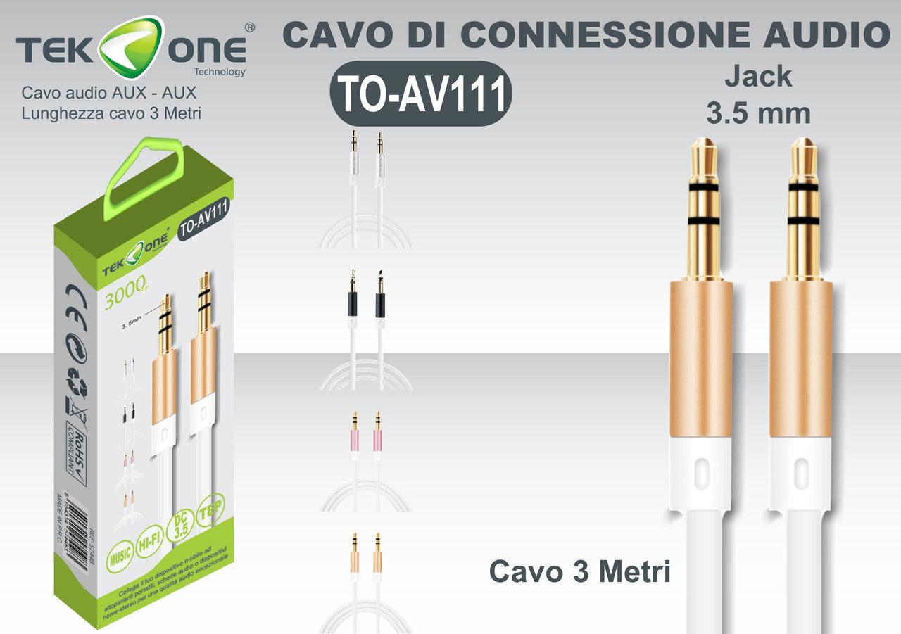 CAVO AUX 3M CAVO SLIM TEP