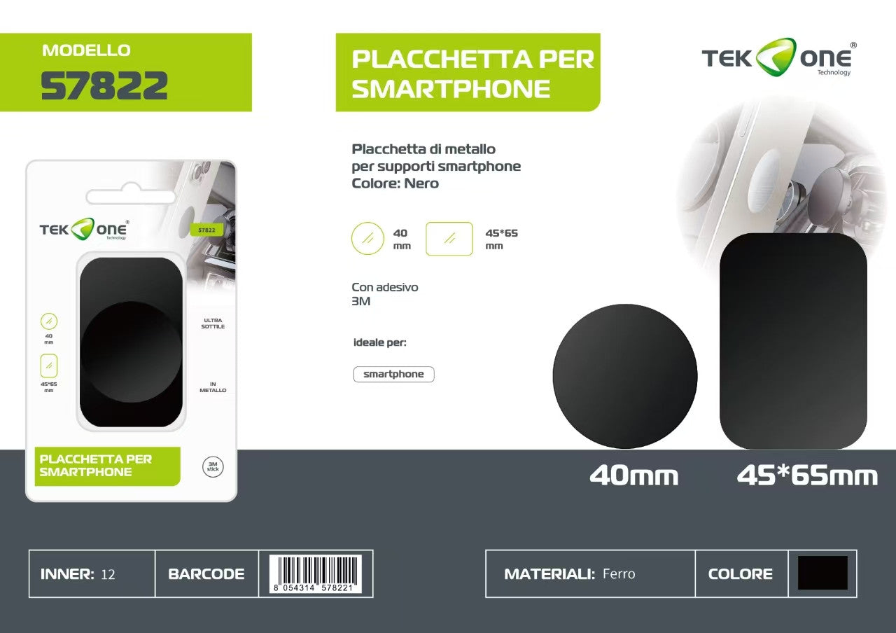 PLACCHETTA DI METALLO PER SMARTPHONE