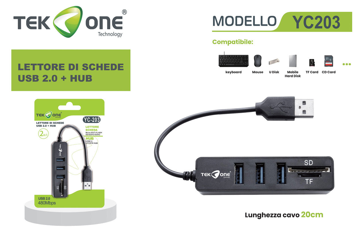 -USB 2,0 COMBO LETTORE SD