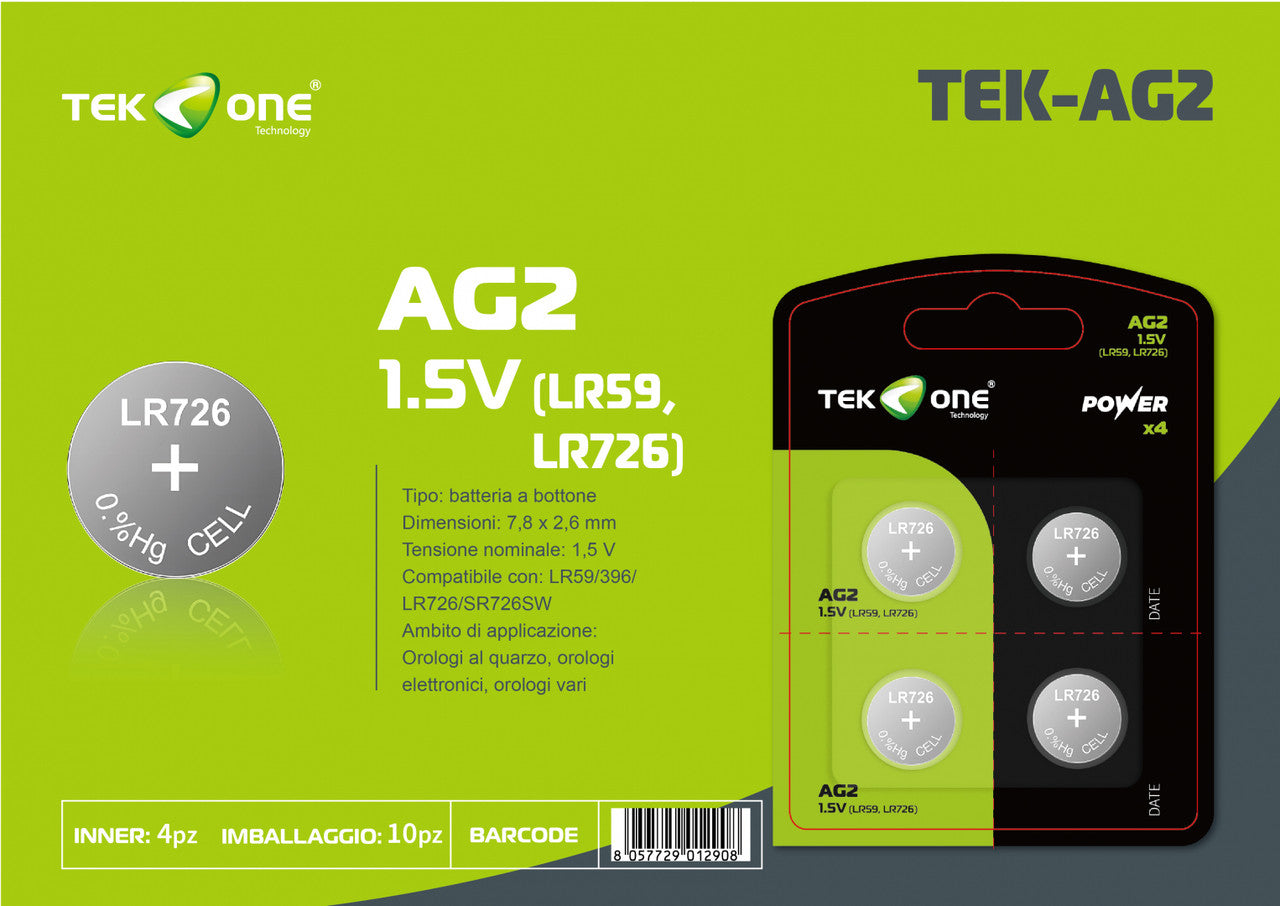 BATTERIA TEKONE LR59 LR726 AG2 1.5V