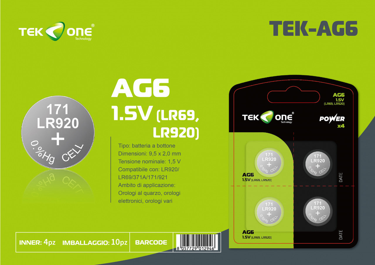 BATTERIA TEKONE LR69 LR920 AG6 1.5V