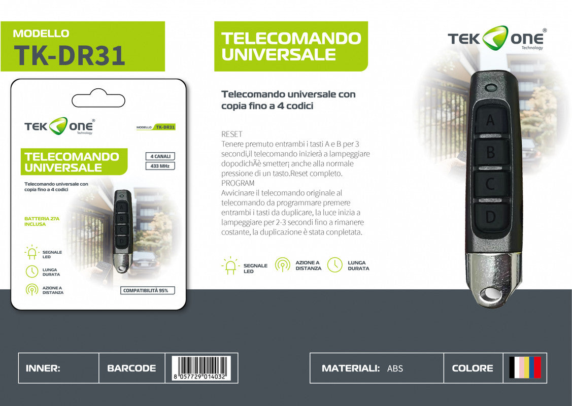 TELECOMANDO UNIVERSALE PER CANCELLO