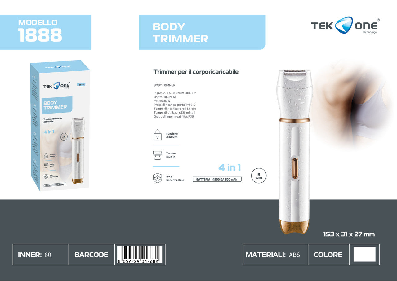 BODY TRIMMER RICARICABILE 600mAh