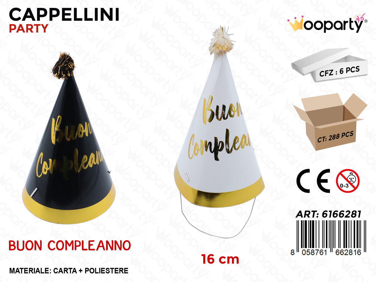 WOOPARTY CAPPELLINI PARTY BUON COMPL. ASS. 16CM