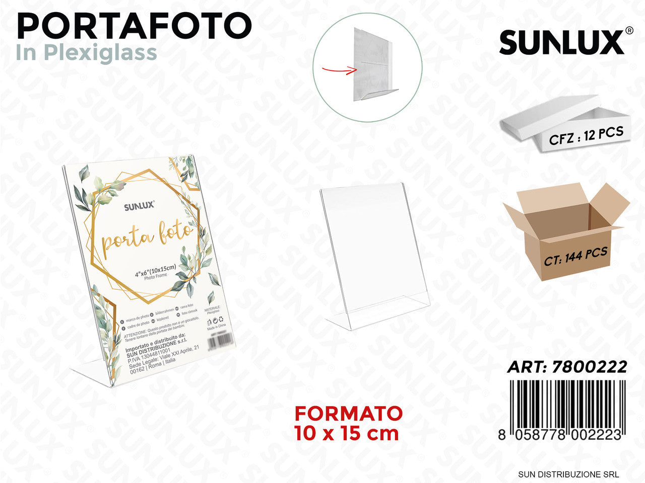 PORTAFOTO IN PLEXIGLASS F.TO 10*15CM