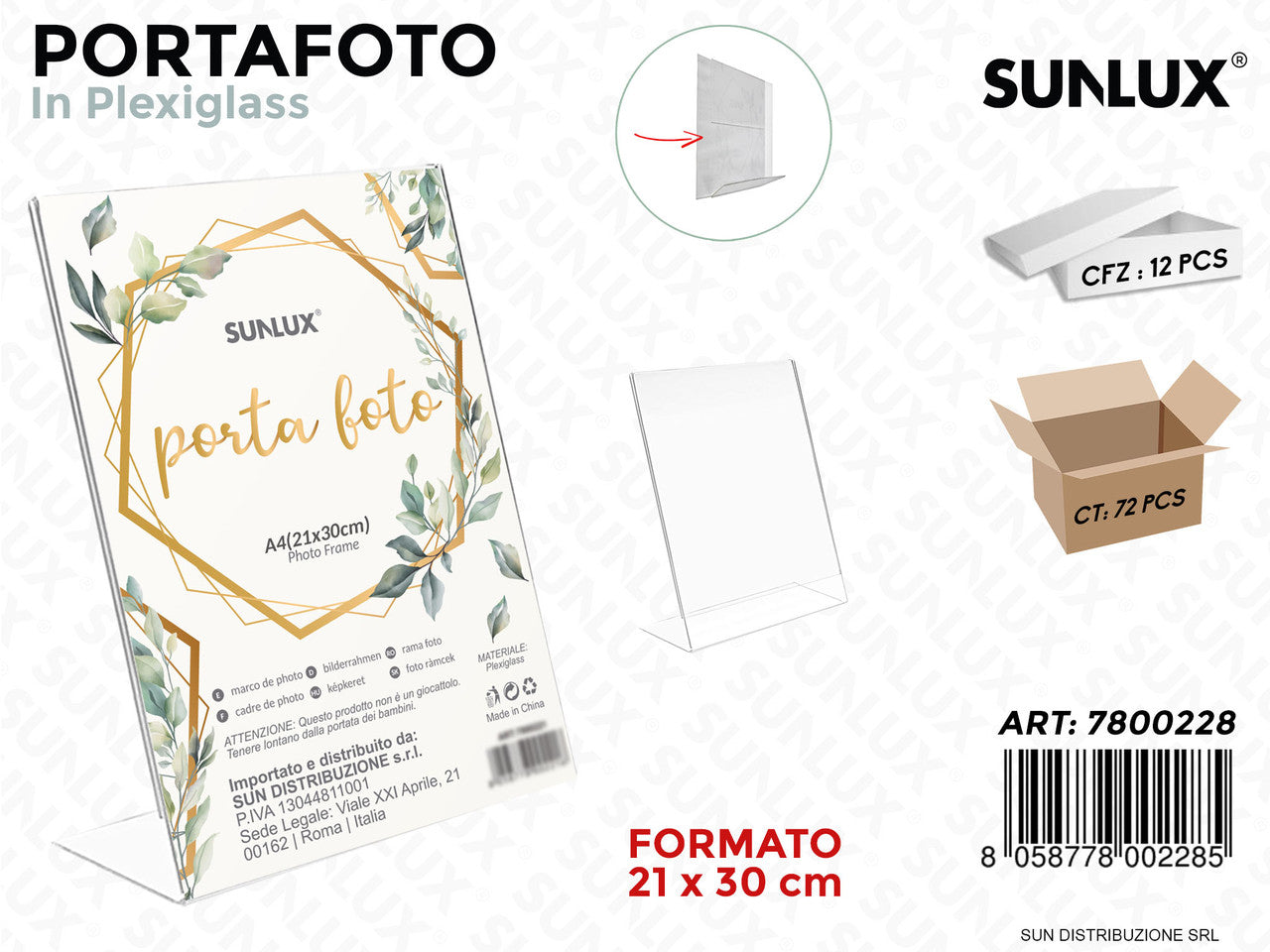 PORTAFOTO IN PLEXIGLASS F.TO 21*30CM