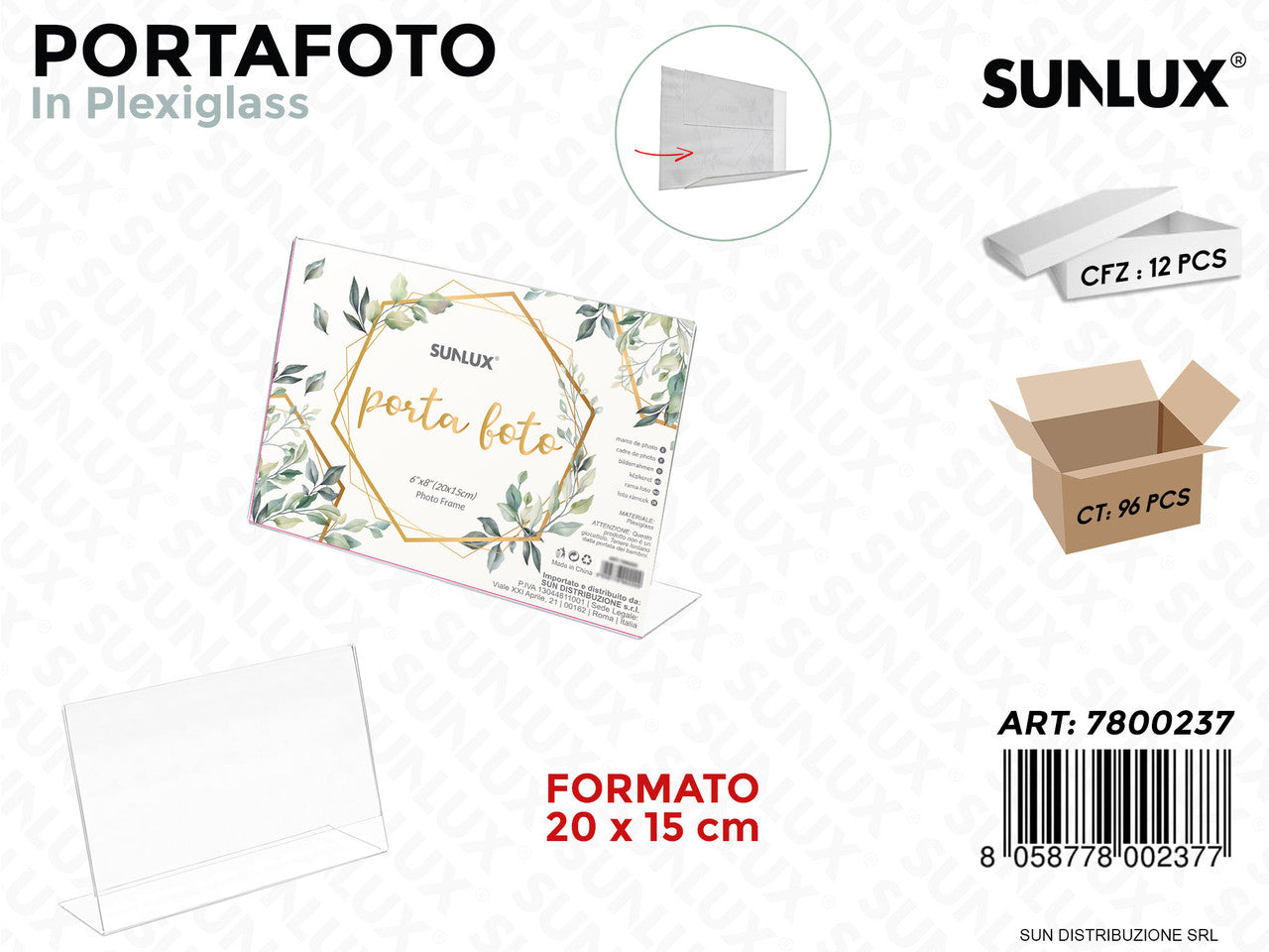 PORTAFOTO IN PLEXIGLASS F.TO 20*15CM