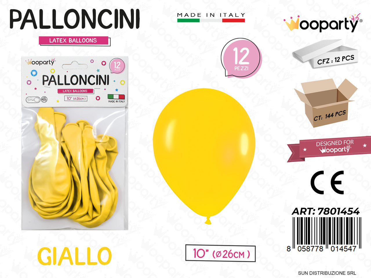/PALLONCINI GIALLO 10 D.26CM 12PCS