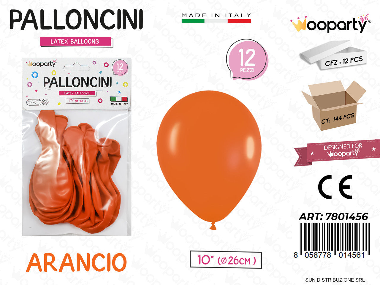 /PALLONCINI ARANCIONE 10 D.26CM 12PCS