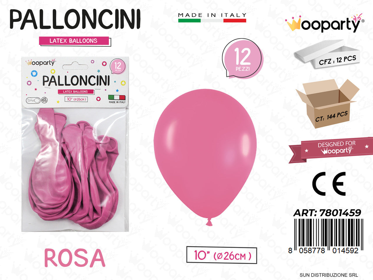 /PALLONCINI ROSA 10 D.26CM 12PCS