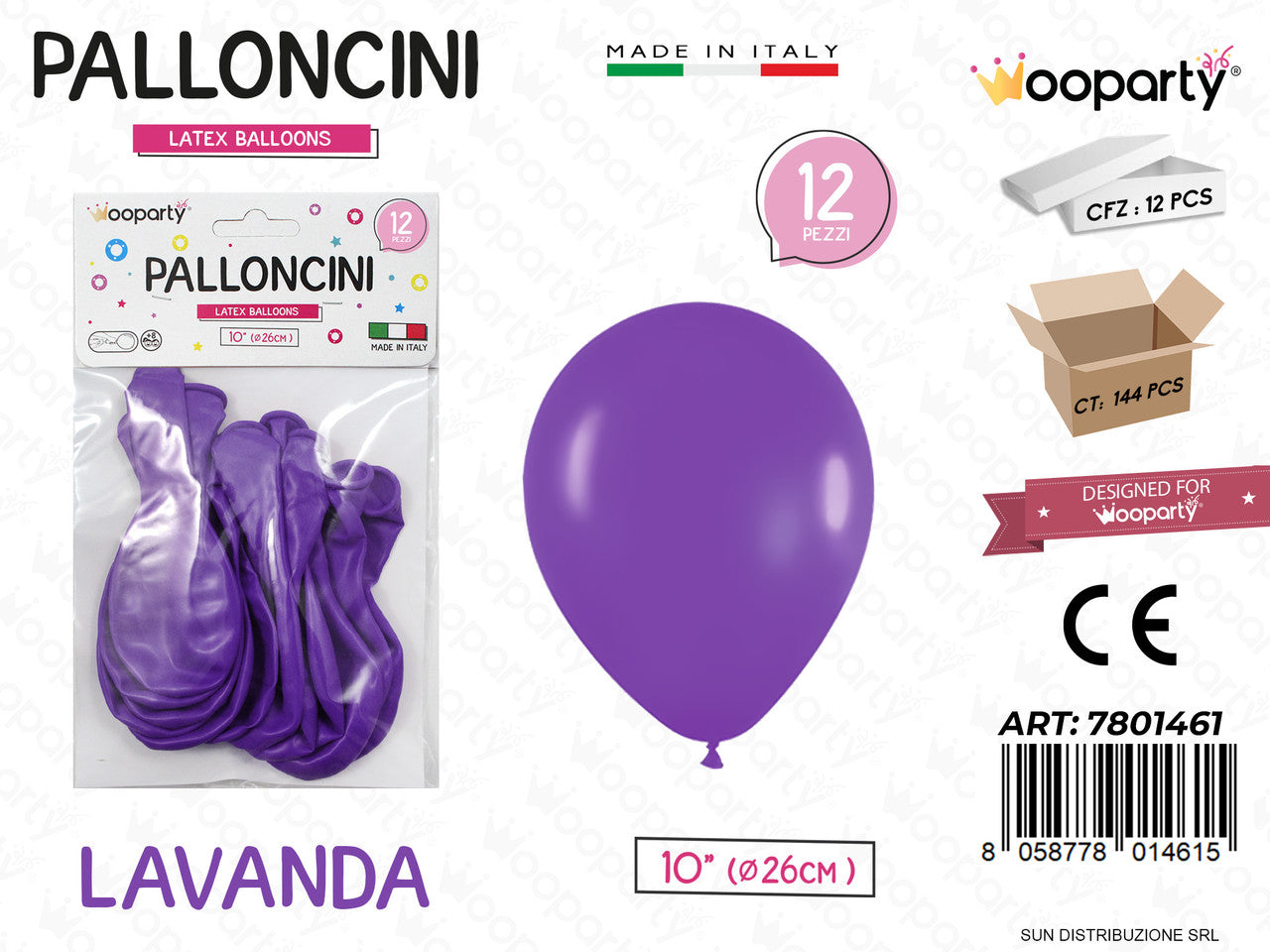 /PALLONCINI LAVANDA 10 D.26CM 12PCS