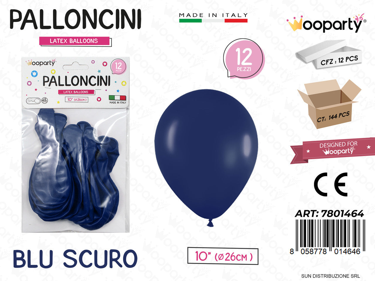 /PALLONCINI BLU SCURO 10 D.26CM 12PCS