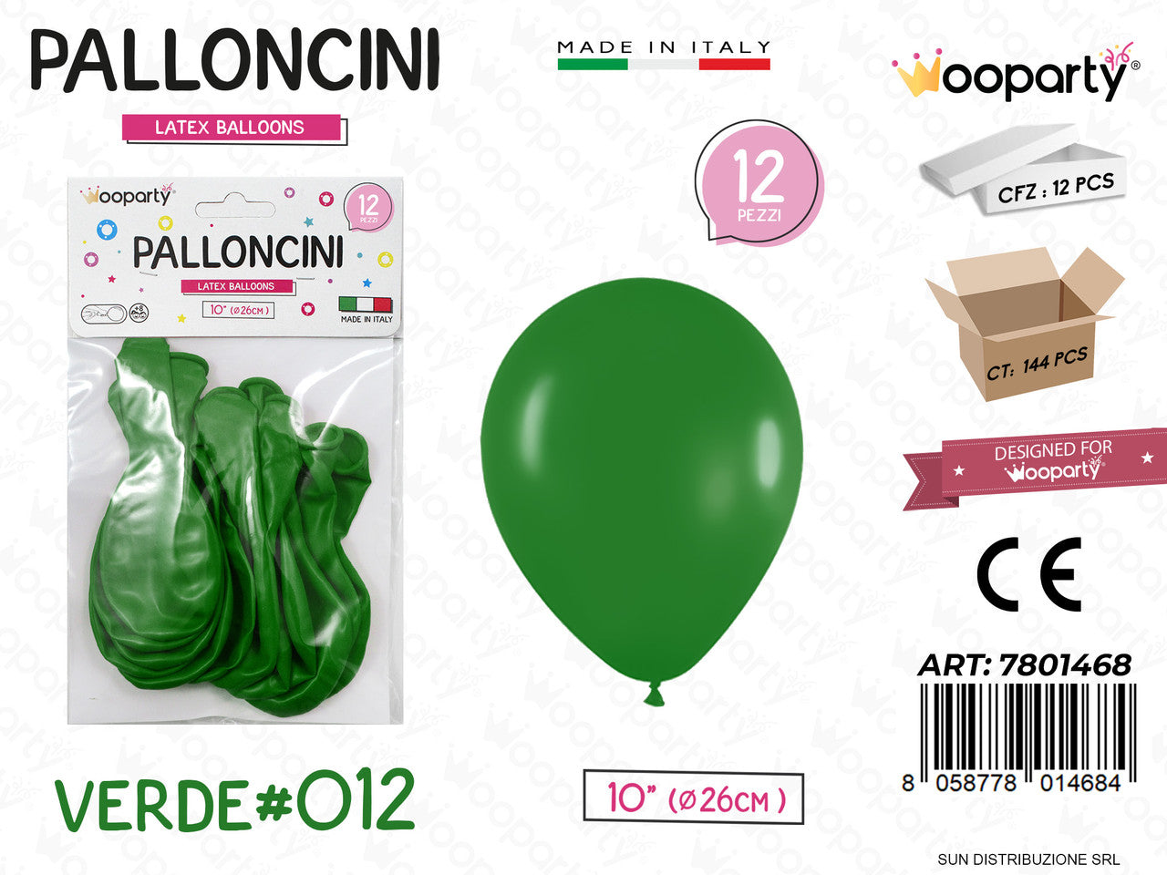/PALLONCINI VERDE 012 10 D.26CM 12PCS