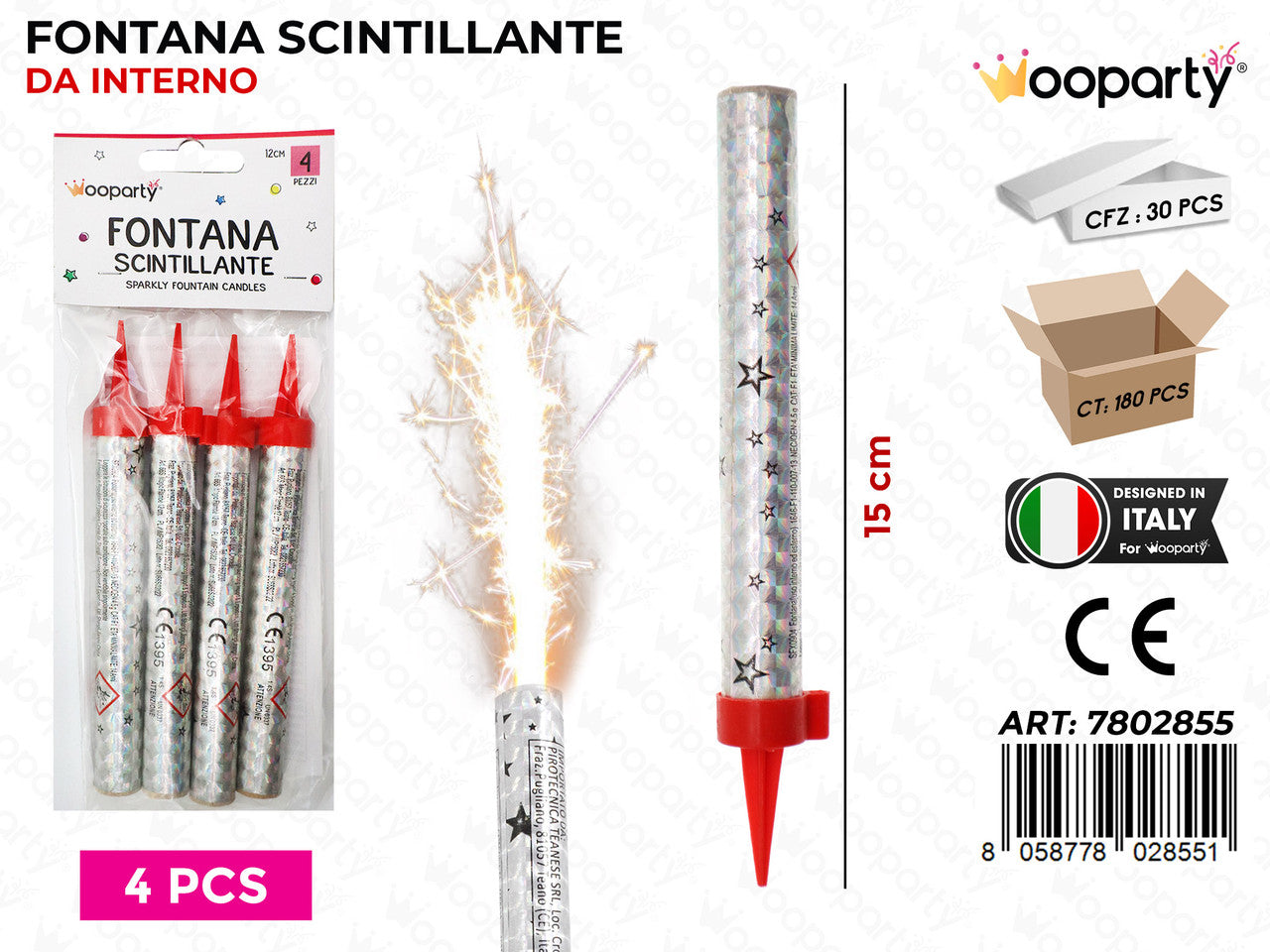 /FONTANA FLAMBE SCINTILLANTE 4PCS 15CM /PZ DA 30**