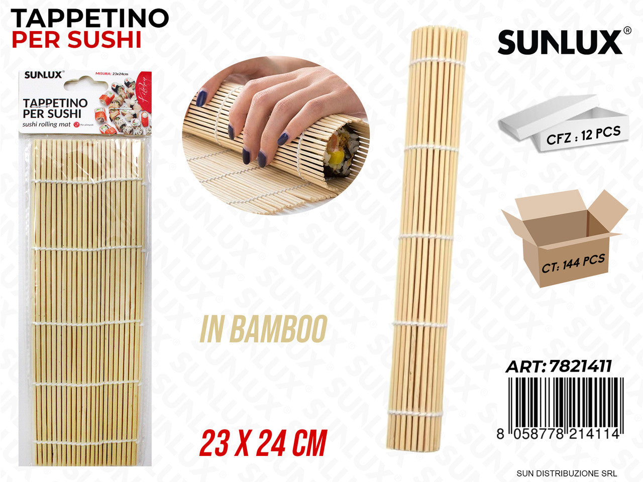 TAPPETINO PER SUSHI IN BAMBOO 23*24CM
