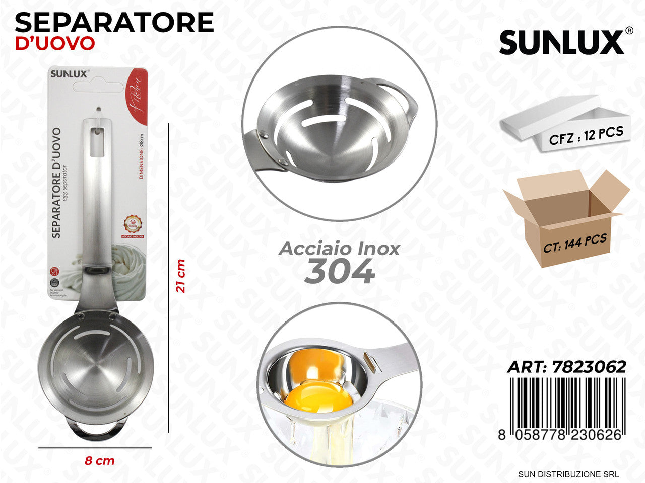SEPARATORE D''UOVO ACCIAIO 304 8*21CM