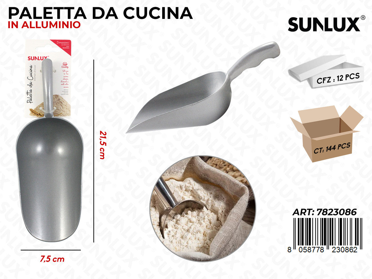 PALETTA DA CUCINA IN ALLUMINIO 7.5*21.5CM