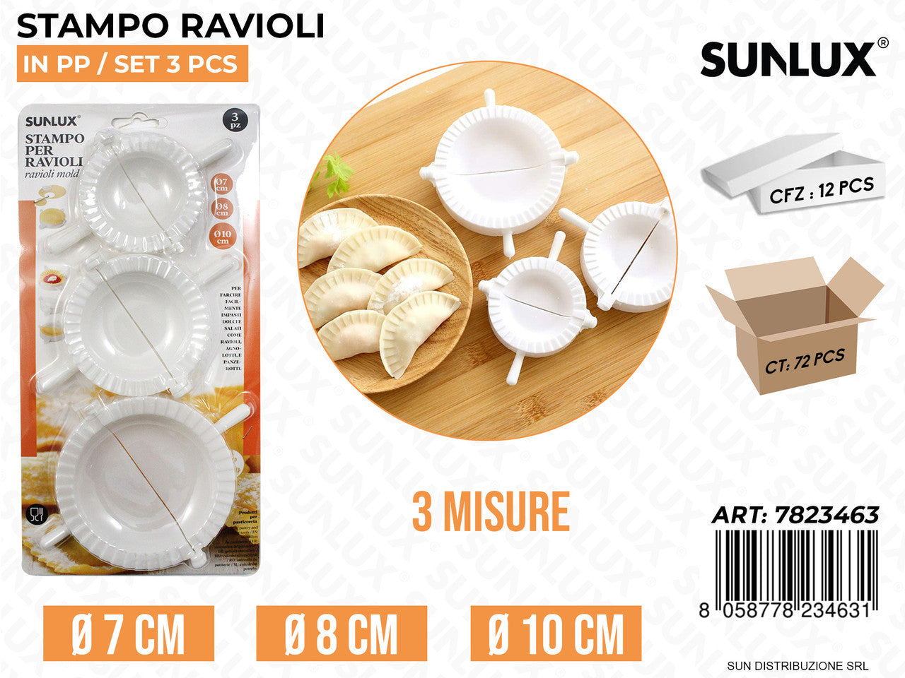 STAMPO RAVIOLI IN PP SET DA 3 ASS. D.7/8/10CM