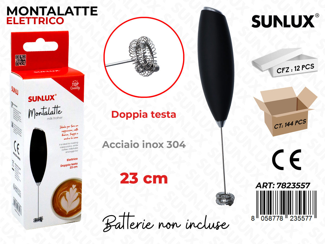 MONTALATTE ELETTRICO ACCIAIO 304 23CM