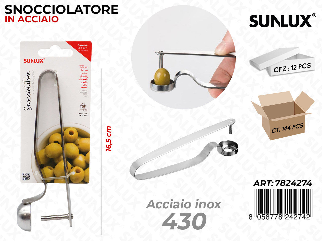SNOCCIOLATORE IN ACCIAIO 430 16.5CM