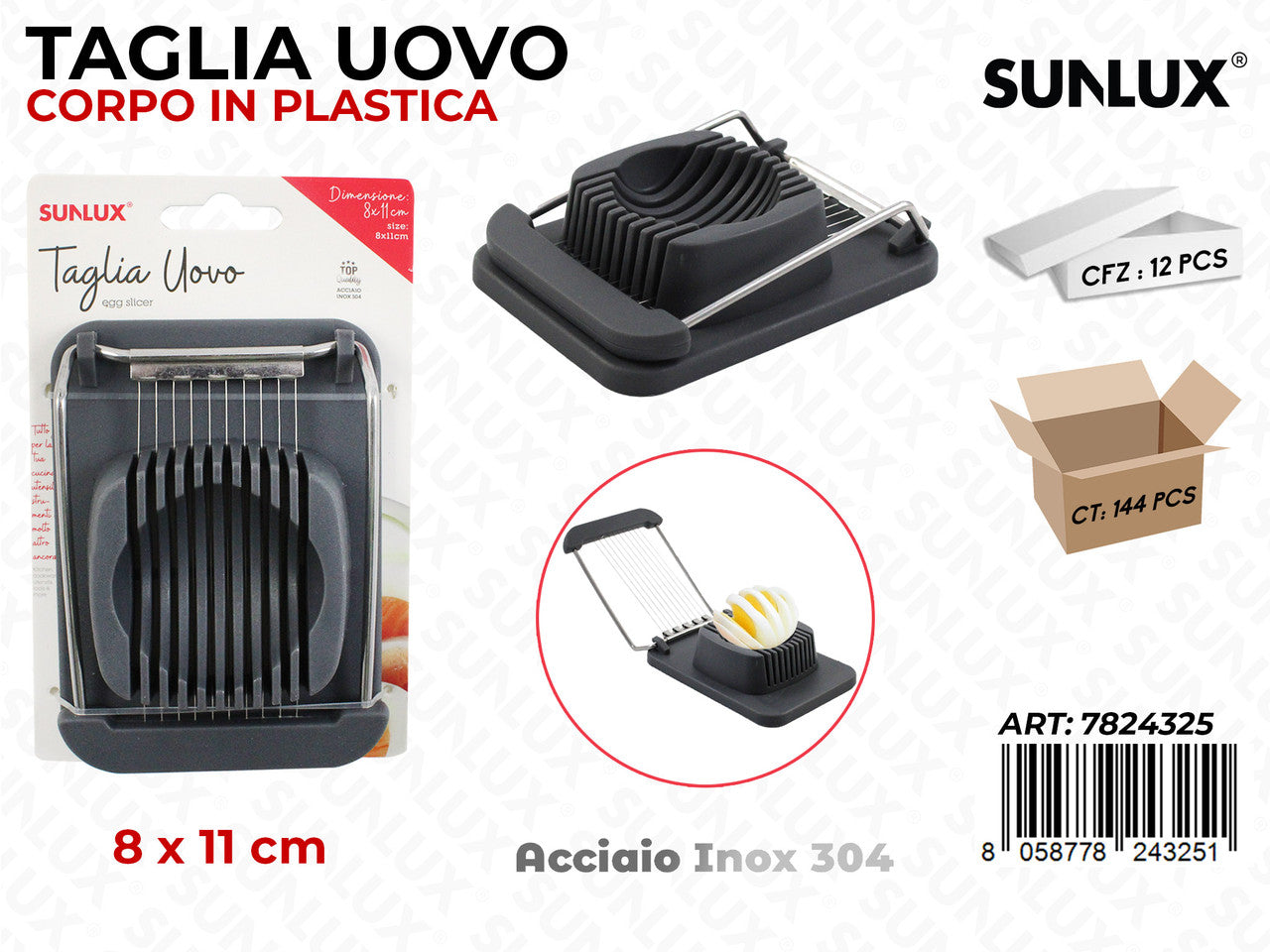 TAGLIA UOVO C/ ACCIAIO INOX 304 8*11CM