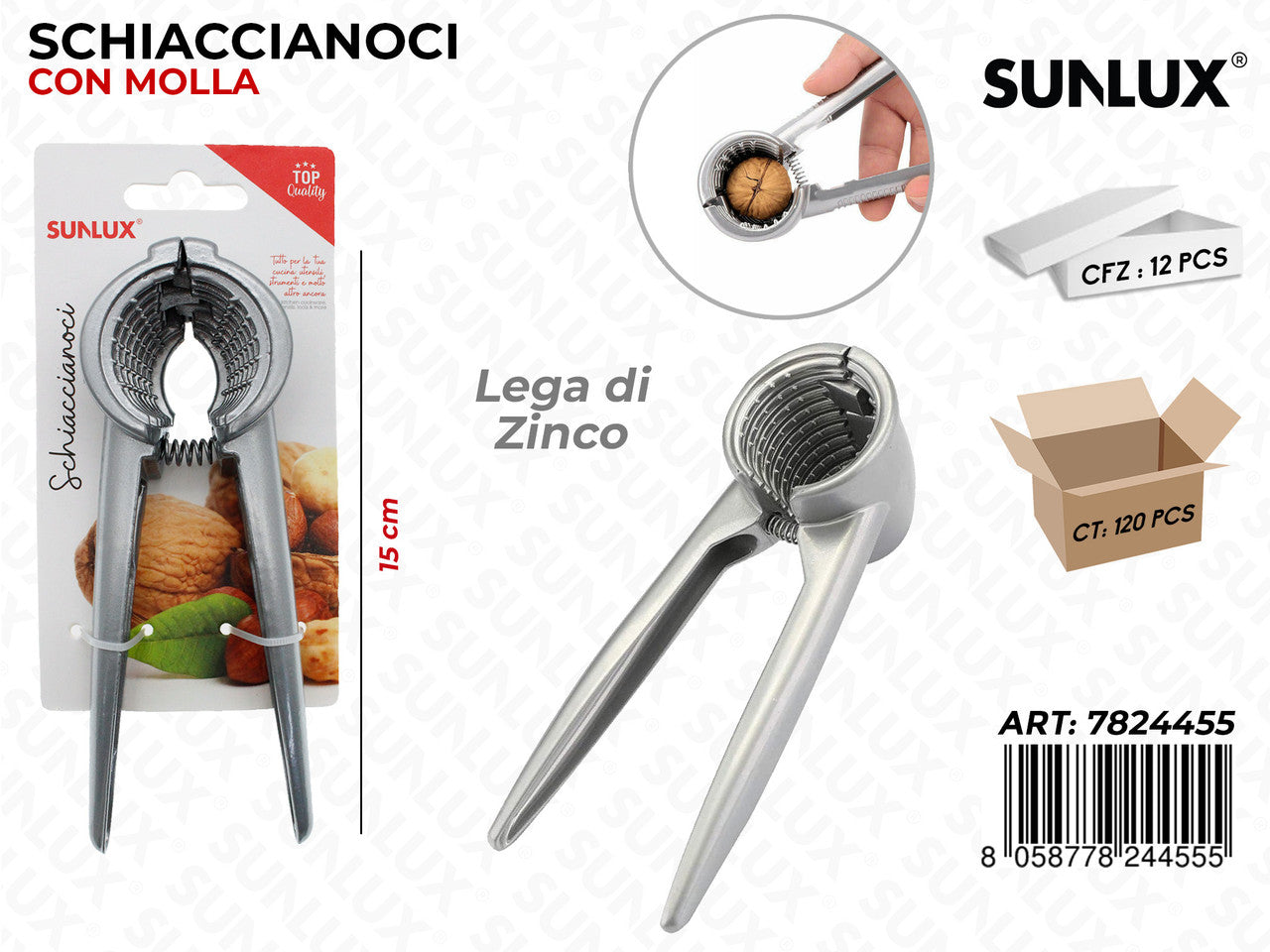 SCHIACCIANOCI IN LEGA DI ZINCO 15 CM