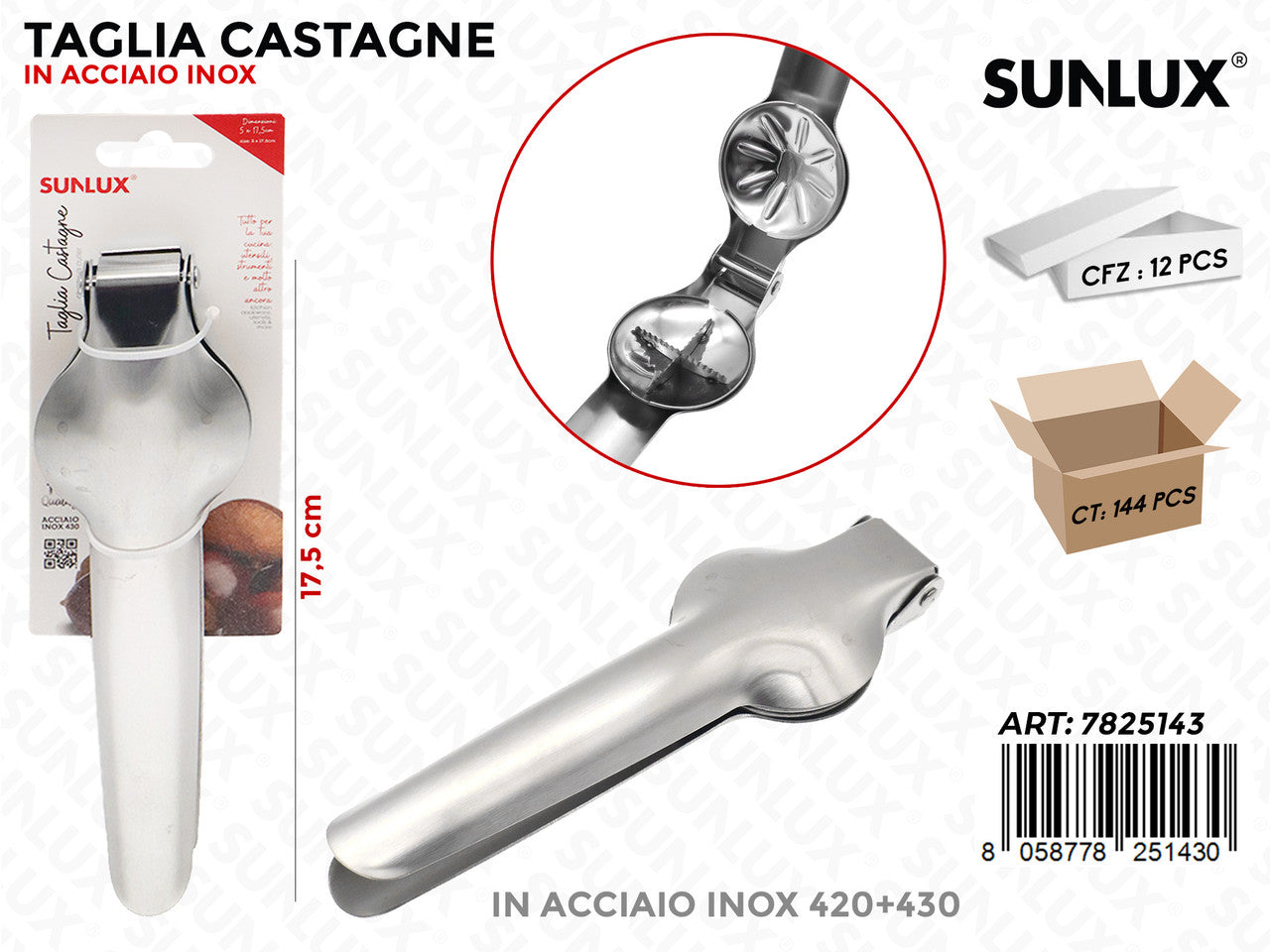 TAGLIACASTAGNE ACCIAIO 420-430 17.5CM