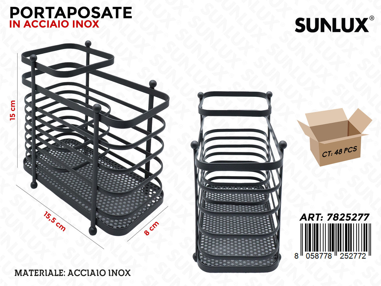 PORTAPOSATE ACC. INOX 15.5*15*8CM