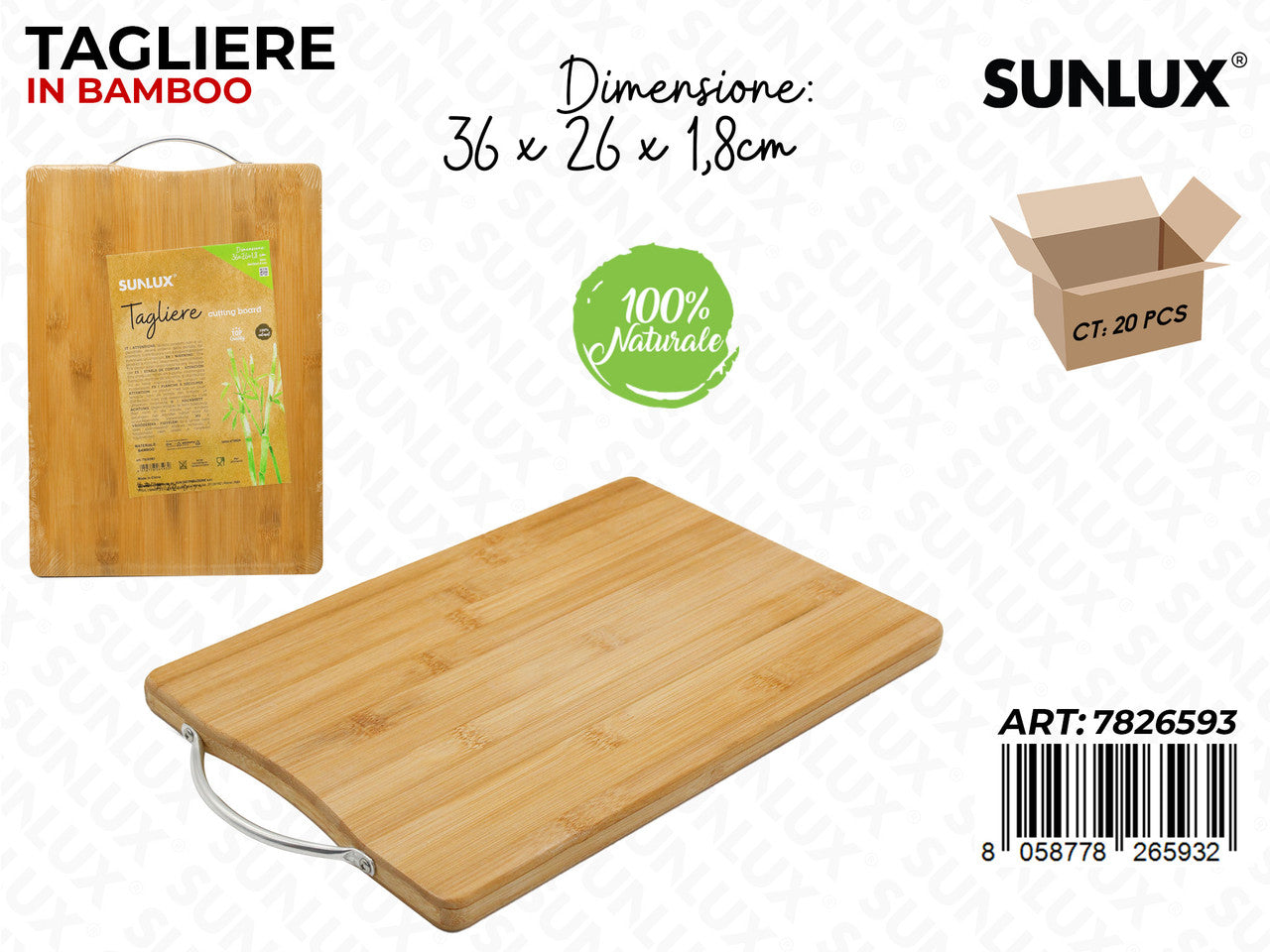 TAGLIERE IN BAMBOO 36*20*1.8CM