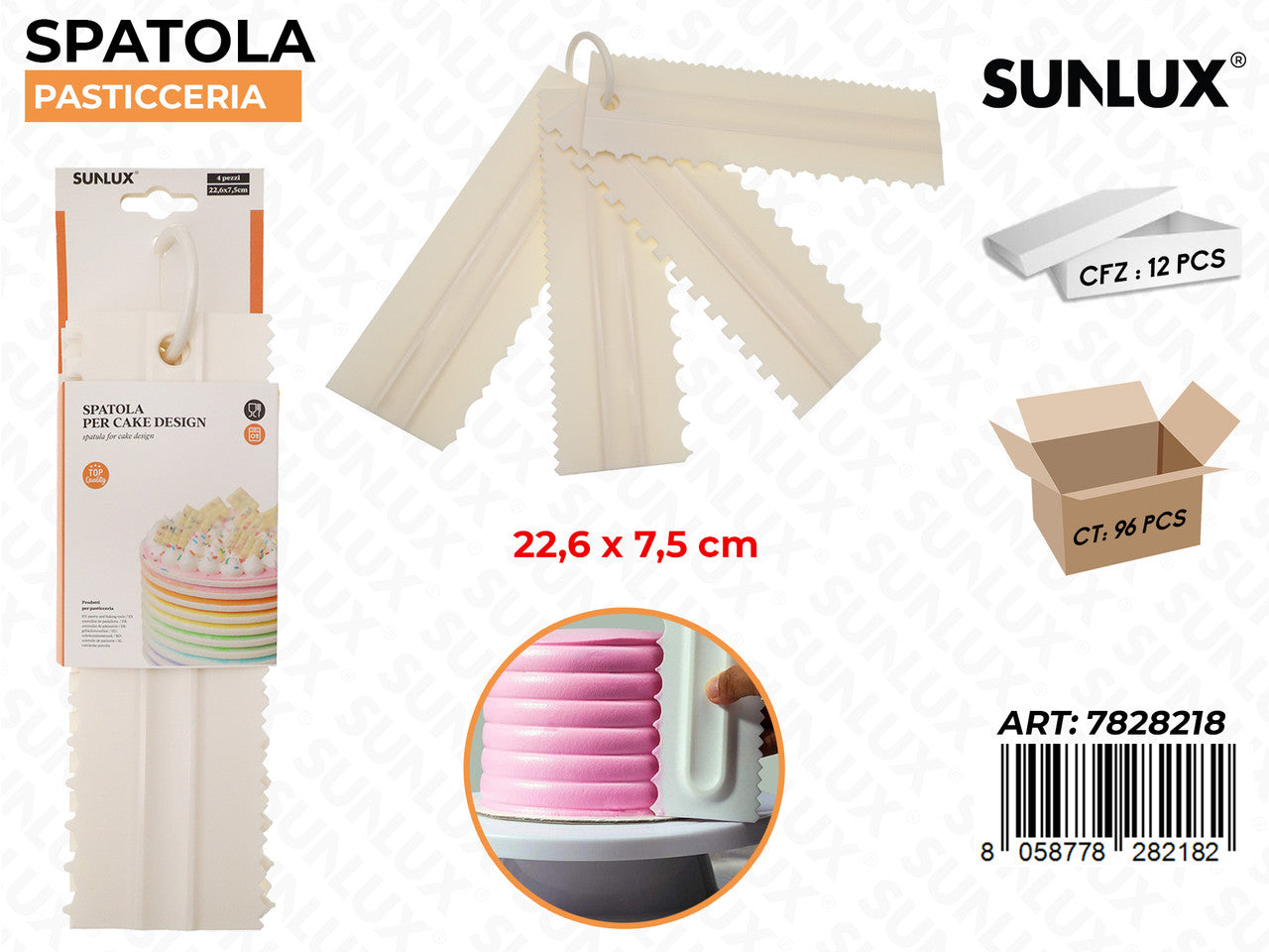SPATOLA CAKE DESIGN 22.6*7.5CM 4PCS