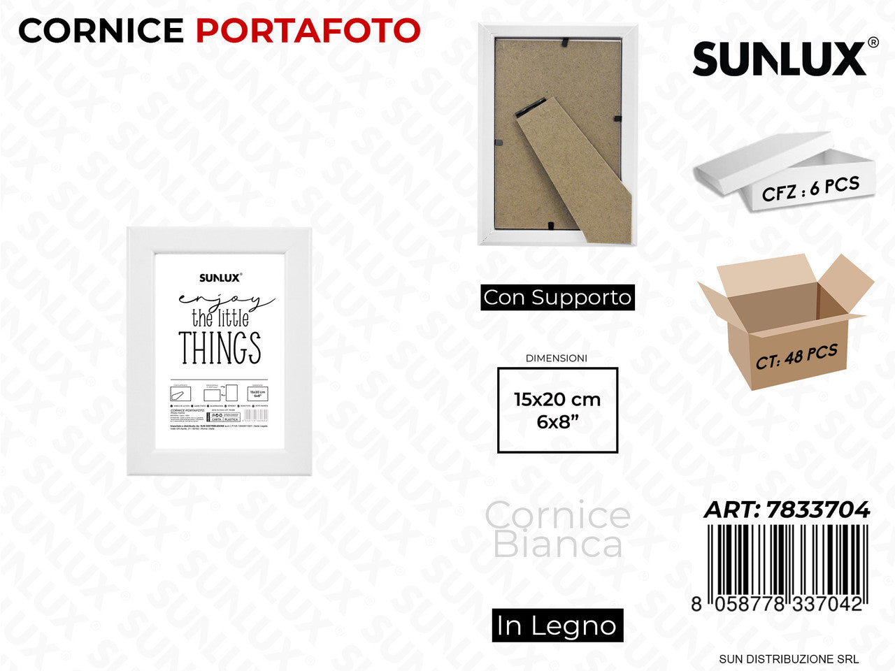 CORNICE BIANCO C/ SUPP. 15*20CM 6*8