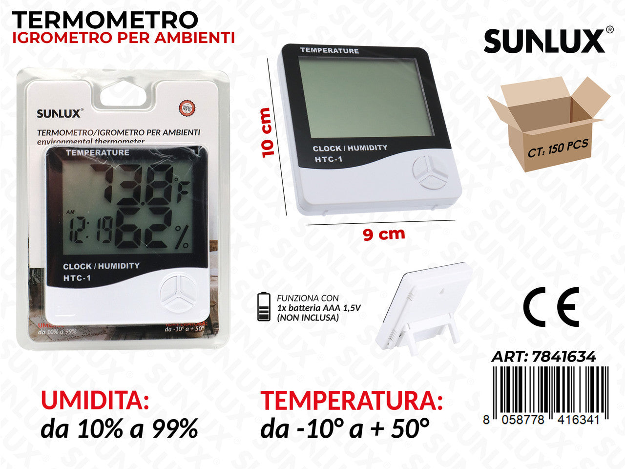 SUNLUX TERMOMETRO PER AMBIENTE 9*10CM