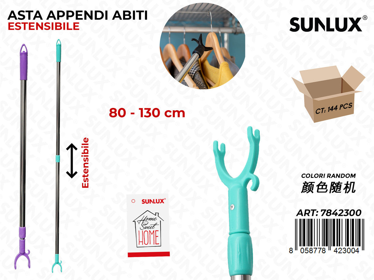 SUNLUX ASTA APPENDI ABITI ESTENSS. 80-130CM