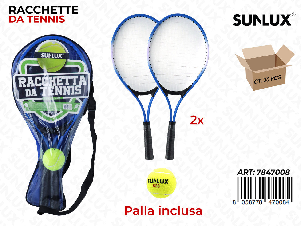 RACCHETTE DA TENNIS C/ PALLINA 70CM